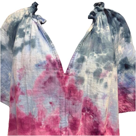 Old Navy Shirt Dress 2X Womens Lounge Beach Coverup Casual Tie Dye Pockets - Picture 2 of 10